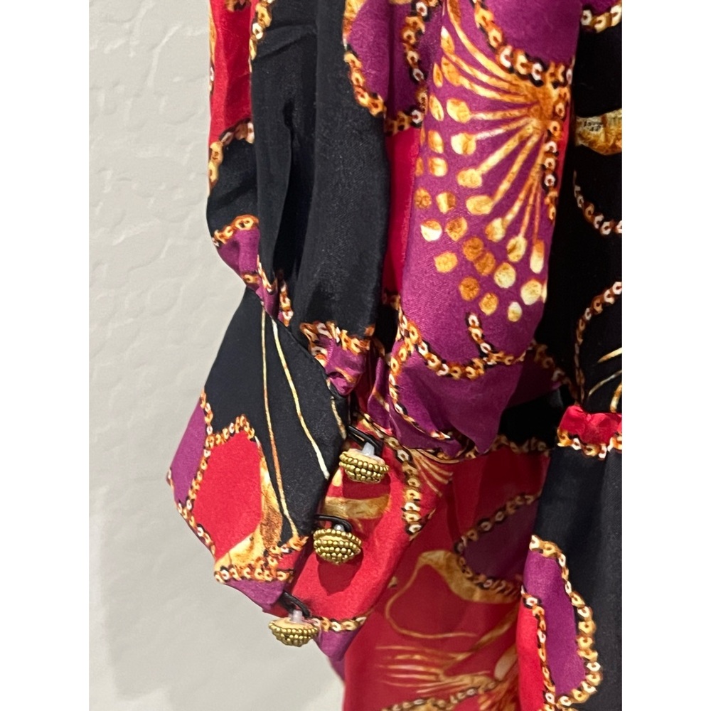 NEW FARM Rio Shiny Cheetah Floral Print Mini Dress With Belt Women's Size small - Picture 8 of 13